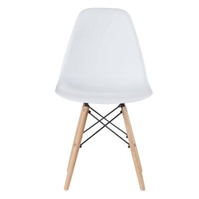 Modern Style Mid Century Modern Dining Chair Plastic Seat Wooden Legs for Kitchen, Dining, Bedroom, Living Room Side Chairs Set  CHI8_N5UFC36