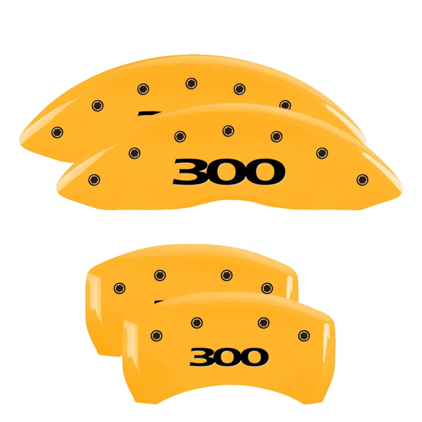 MGP 32020S300YL - 4 Caliper Covers Engraved Front  Rear 300 Yellow Finish Black CH MXU7_R7MYY53