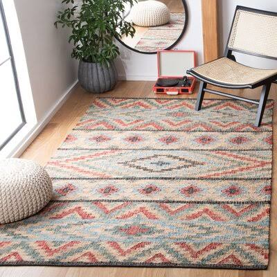 Dre Southwestern Handmade Flatweave Jute Tan/Red Area Rug Foundstone Rug Size: Rectangle 6 x 9 UPE9_S0JVU48