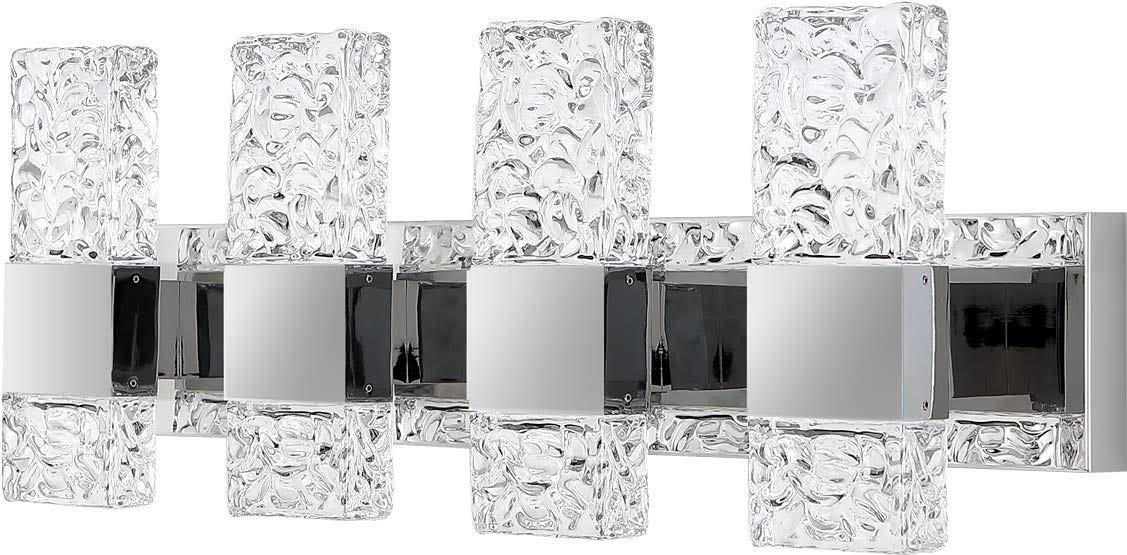 Bathroom LED Crystal Vanity Light Fixtures Over Mirror 4 Lights ,Chrome Stainles - New MQX6_W8JEK54