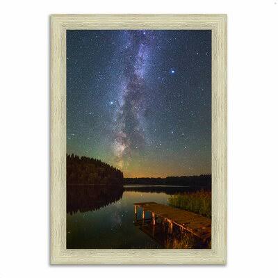 &Northern Sky& Framed Graphic Art Print Millwood Pines Format: Whitewash Weathered Framed, Size: 30x22 H x 20x22 W x 1.5x22 D NNQ6_O4ILI07