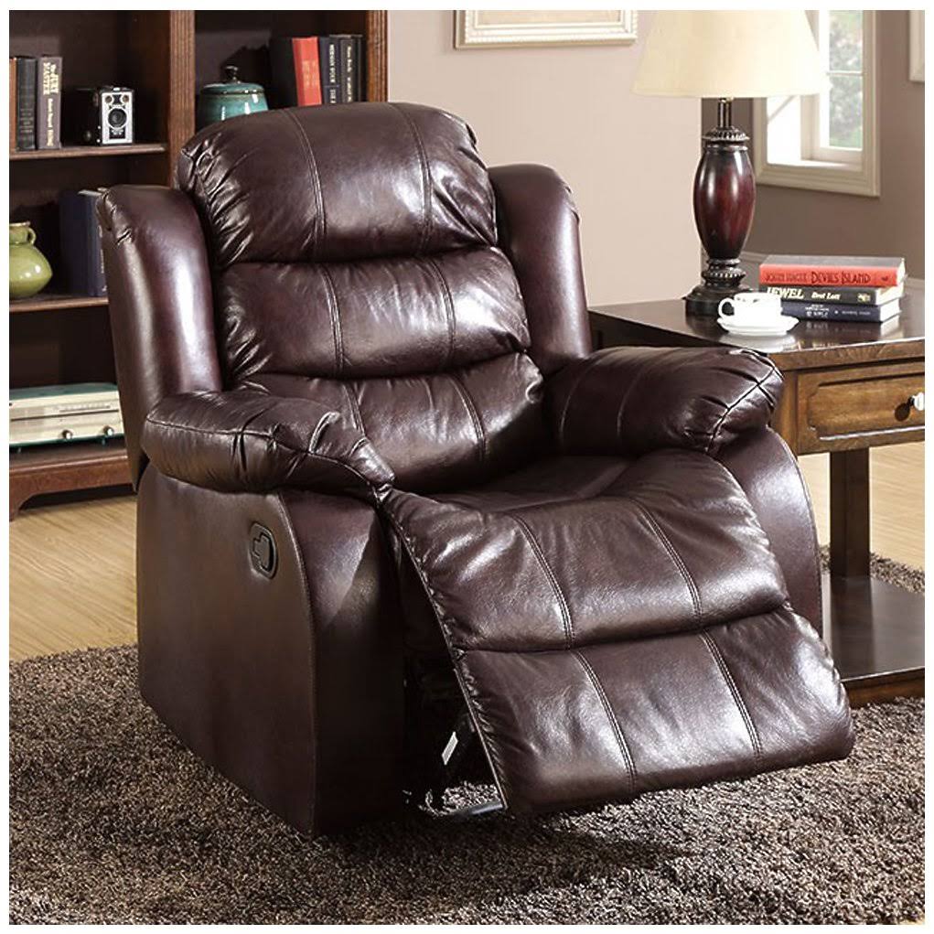 Benzara - Berkshire Rustic Brown Recliner FWF1_T5UKB28