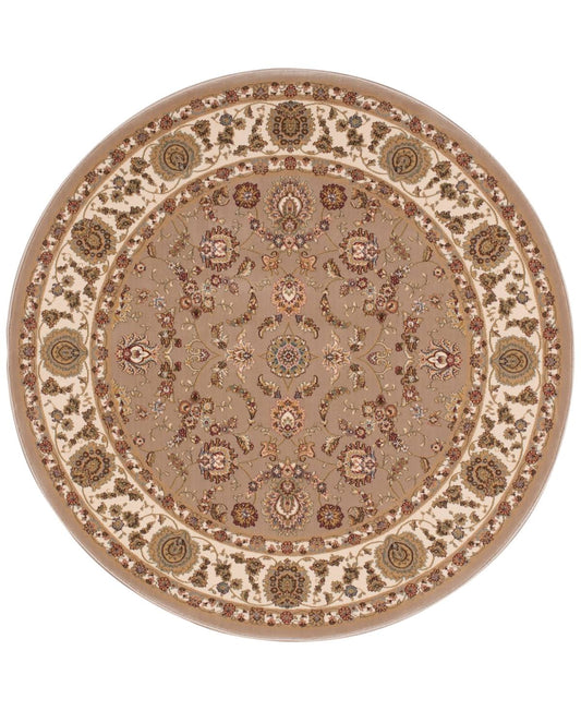 Kathy Ireland Home Ephesus Anatolia Beige/Ivory 5&3x22 Round Rug LUO5_D0UZU71