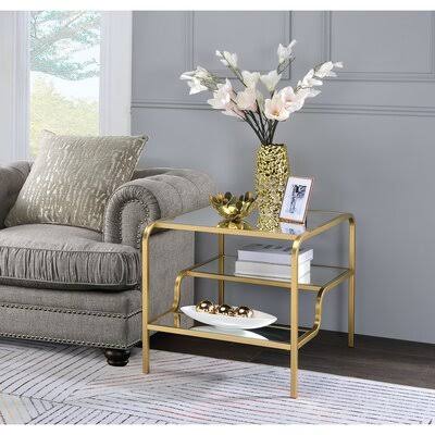 Astrid End Table in Gold  Mirror Everly Quinn UGW4_R8NDE78