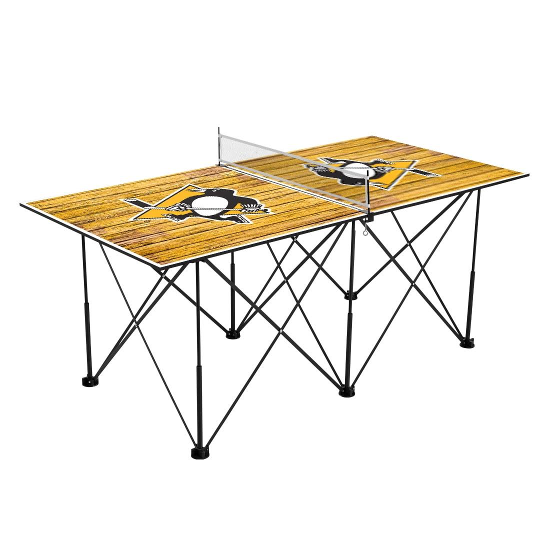 Pittsburgh Penguins 6 Weathered Design Pop Up Table Tennis Set TWD4_S3HUP13