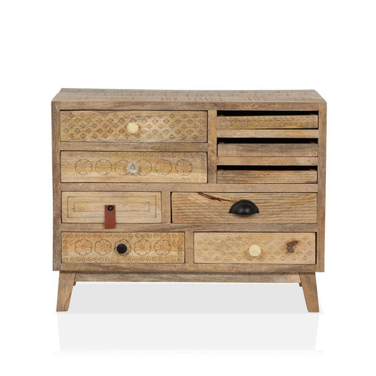 Furniture of America AMANI Natural Mango Wood Hallway Accent Cabinet with 9-Drawers UHA8_M9RXT41