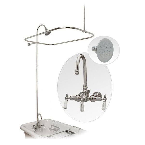 Randolph Morris 48 inch Clawfoot Tub Shower Enclosure with Watering Can Shower Head RM403SE-48C Chrome UAC2_G0QWE94