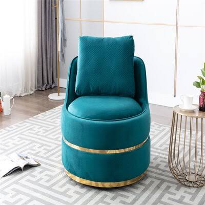 Accent Chair Everly Quinn Fabric: Teal Velvet YLG6_I3BEO65