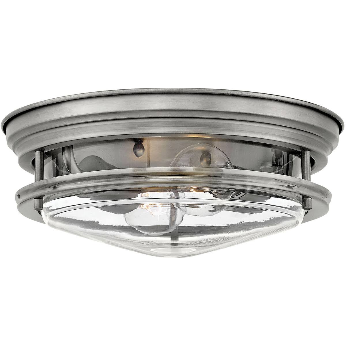 Flush Mounts 2 Light Fixtures with Antique Nickel Finish Steel Material Medium Bulb 12x22 120 Watts LPX4_S2OOL30