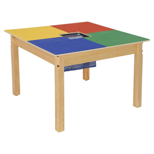 Time-2-Play TP3131SGN20-BG 20 in. Lego Compatible Table with Legs Blue  Green - Square TUO6_M0RIT76