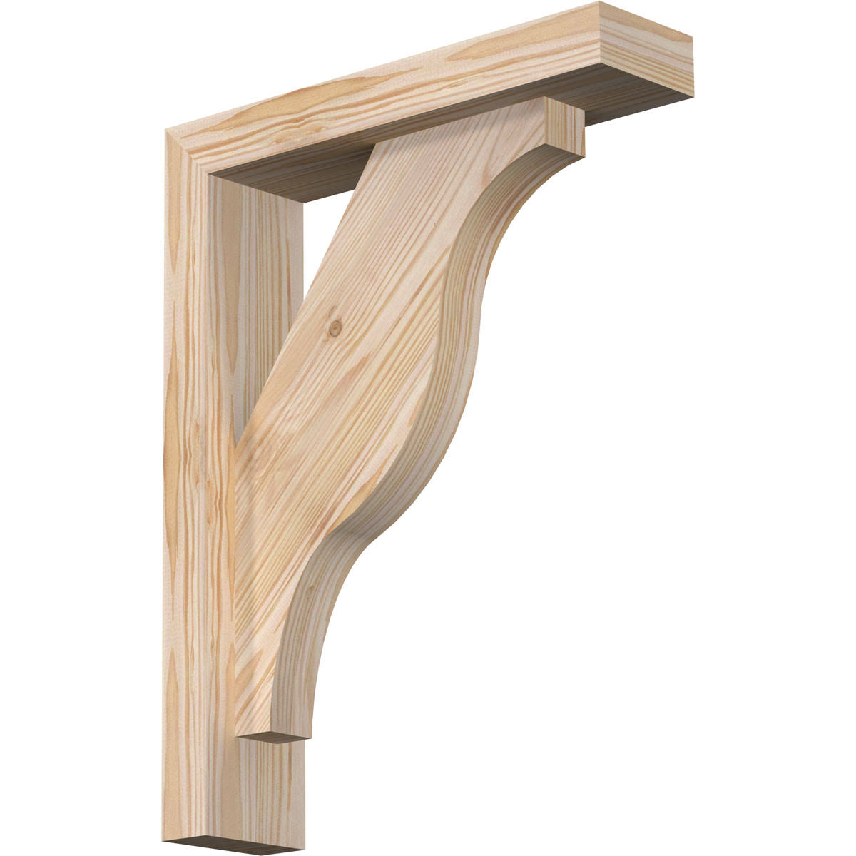 Ekena Millwork 1462506 3 1/2x22W x 14x22D x 18x22H Funston Block Smooth Bracket w/ Offset Brace, Douglas Fir MTR9_S8AFV06