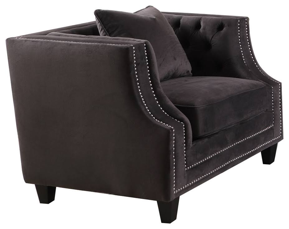 Best Master Furniture Hampstead Upholstered Velvet w/ Nailheads Chair FYY9_G3DRE19