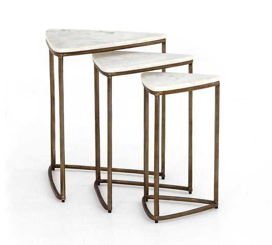 Cecilia Marble Nesting End Tables, Ivory/Brass - Furniture - End  Side Tables - Pottery Barn CRO9_G6BHK79