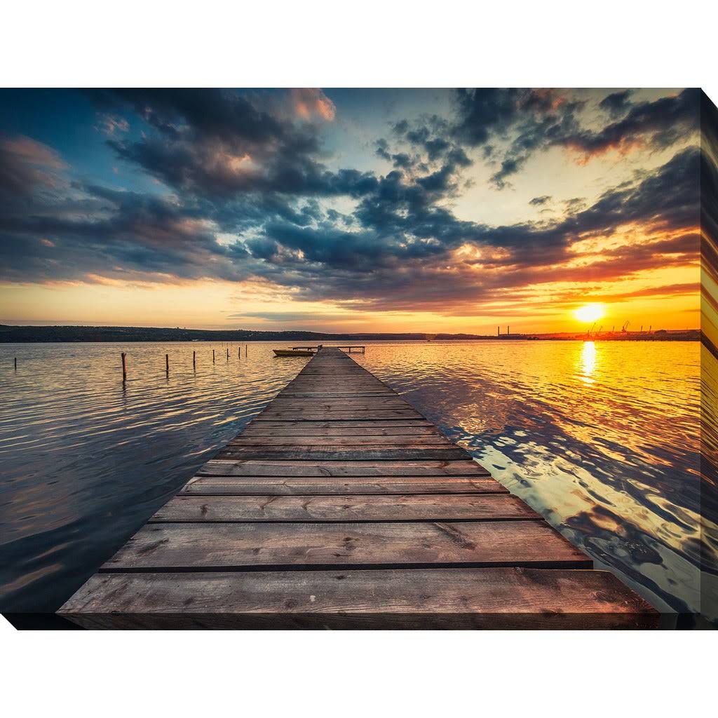 Picture Perfect International Small Dock and Boat 2x22 Giclee Print Canvas Wall Art, 36 Inches x 48 Inches x 1.5 Inches URY5_T9XDW01