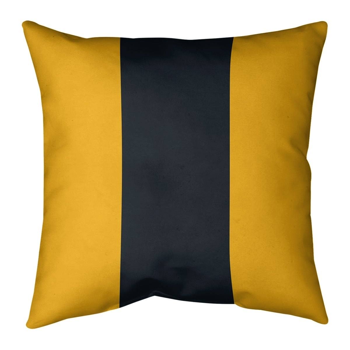 Pittsburgh Pittsburgh Football Stripes Pillow-Faux Suede - 26 x 26 - Square - Zipper Closure - Large - Removable Cover - Accent RZS4_B1HND19