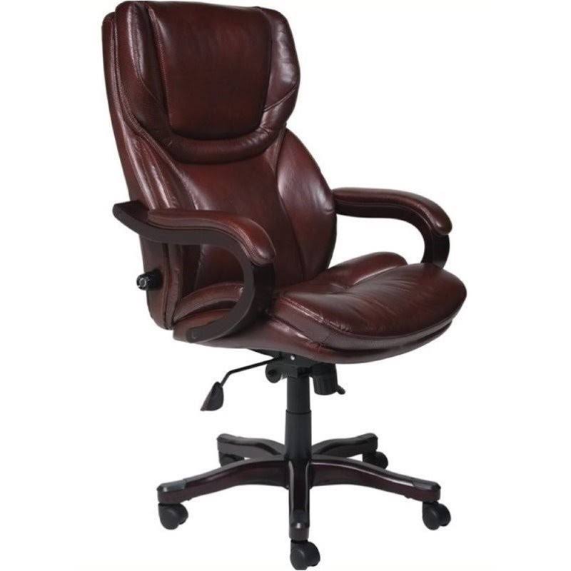 Bowery Hill Bonded Leather Executive Office Chair in Brown - BH-442164 UJA4_A9QOT18