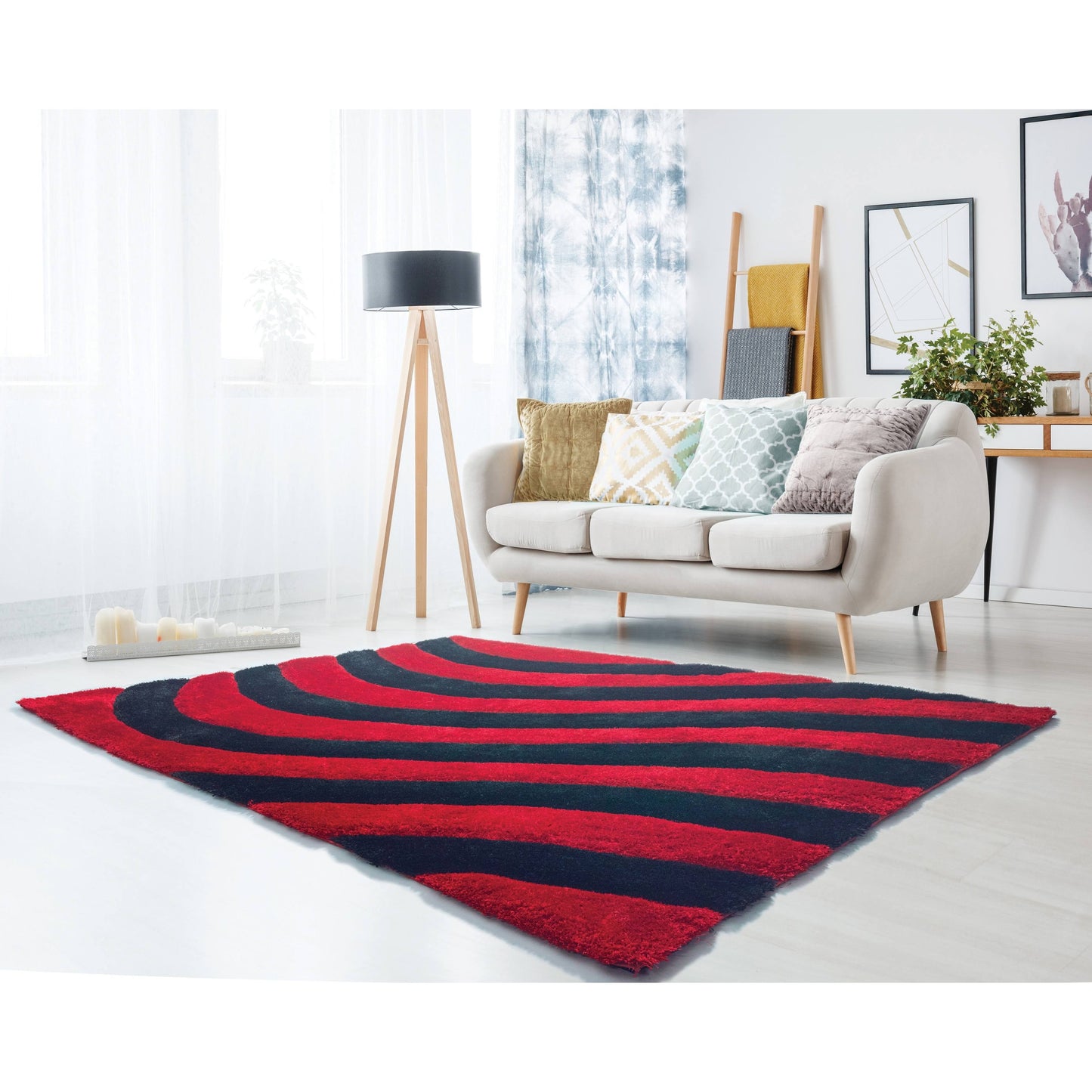 Westfield Home Sarathiel Raziel Red Shag Area Rug - 5&3 x 7&2 inch TNY8_G8ZAP87