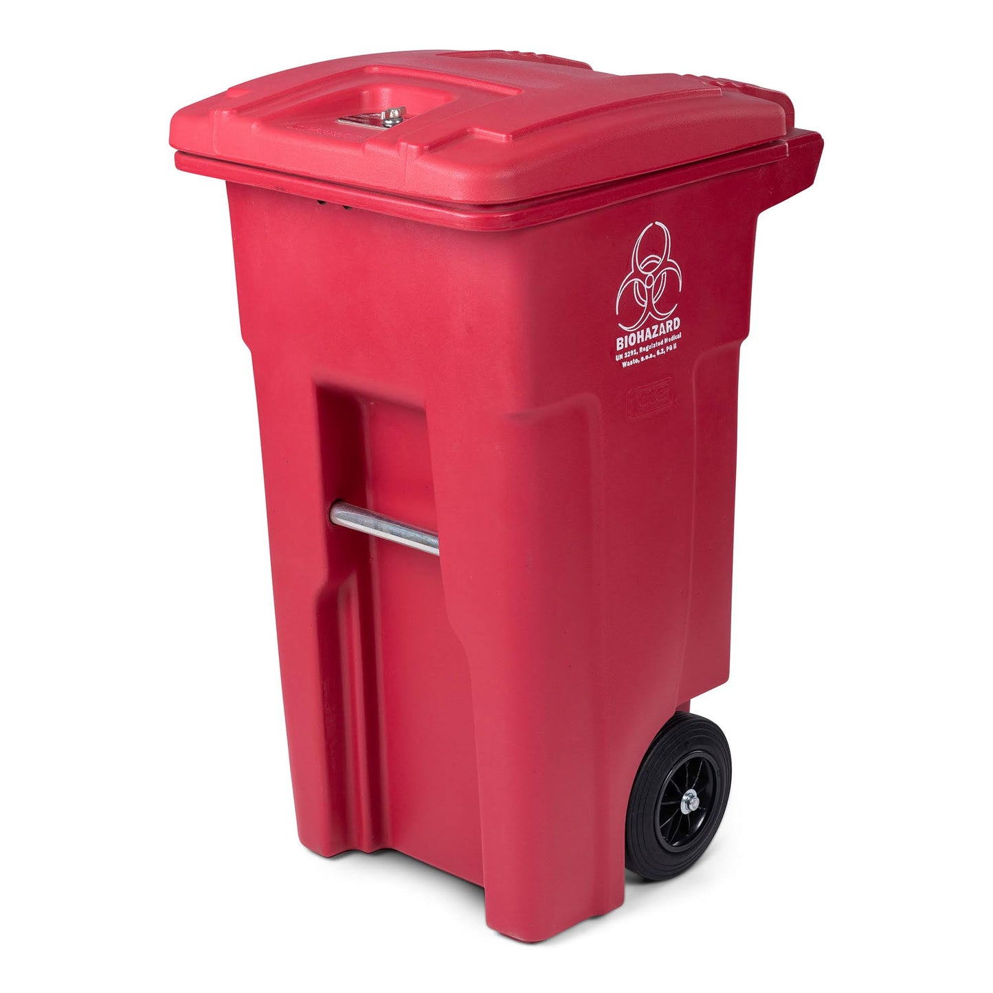 Toter Rmn32 32 gal. Red Hazardous Waste Trash Can with Wheels and Lid NAE5_M8HHE37