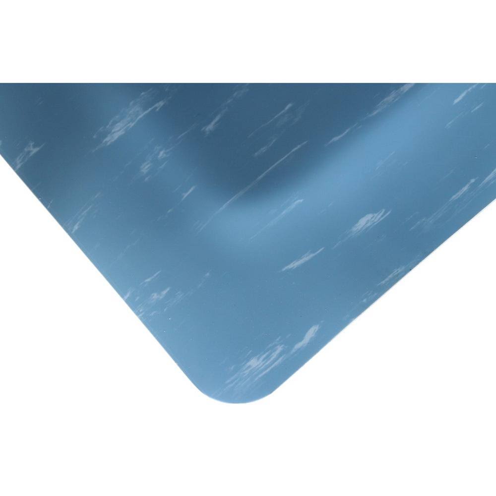 Rhino Anti-Fatigue Mats Marbleized Tile Top Anti-Fatigue Blue 3 ft. x 12 ft. x 1/2 in. Vinyl Commercial Mat AAQ2_D7MNN33