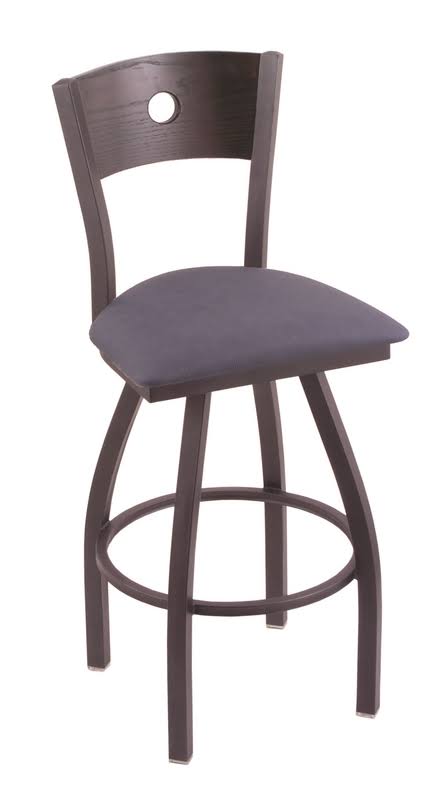 Holland Bar Stool XL 830 Voltaire Pewter Swivel Stool with Dark Cherry Oak Back and 30x22 Rein Bay Seat XAN4_V5HZE31