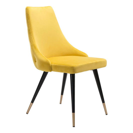 Zuo Piccolo Dining Chair Yellow Velvet (Set of 2) BND3_C7KBQ11