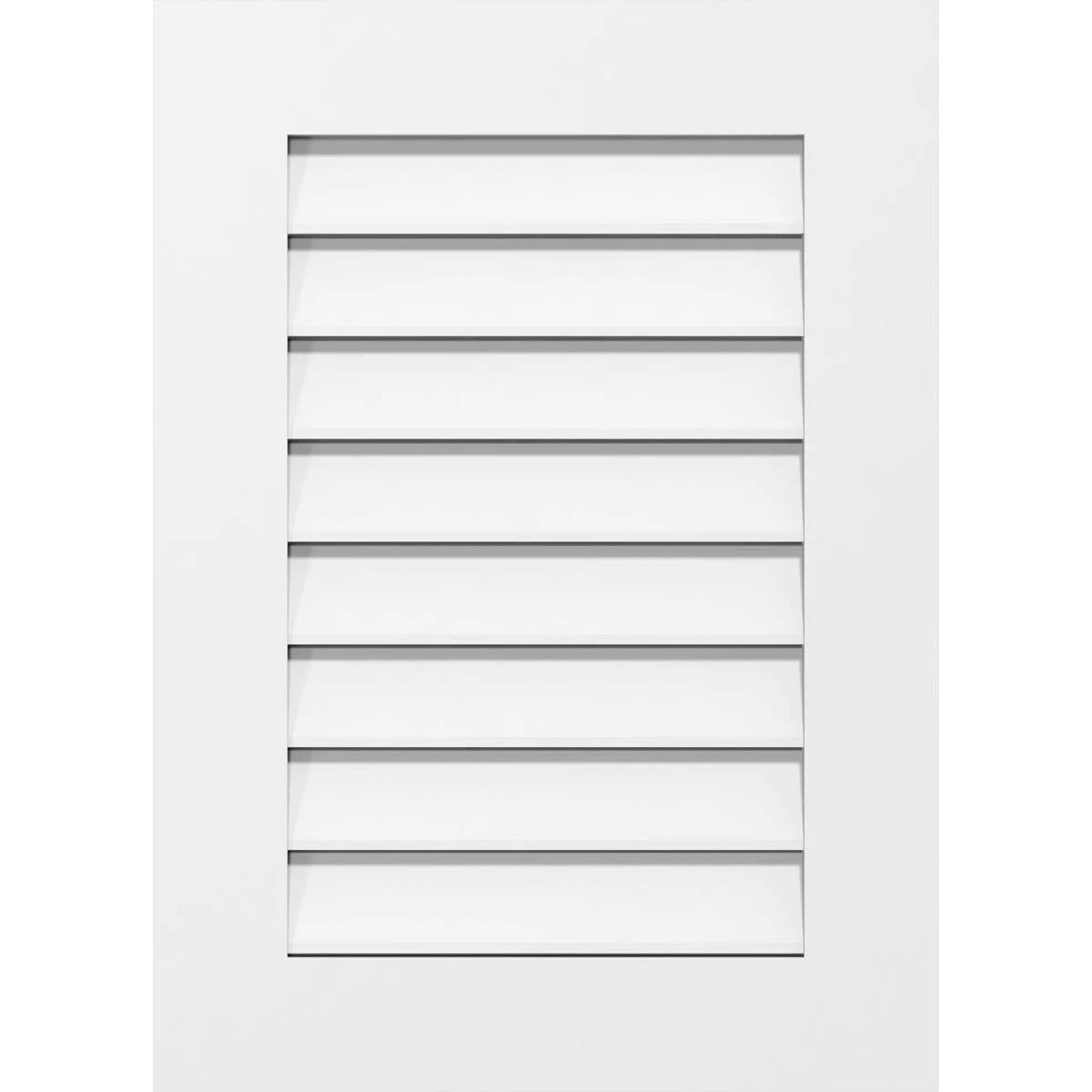 Ekena Millwork GVPVE14X2601SF 14x22W x 26x22H Vertical Surface Mount PVC Gable Vent: Functional, w/ 3-1/2x22W x 1x22P Standard F SEL4_N9IAV20