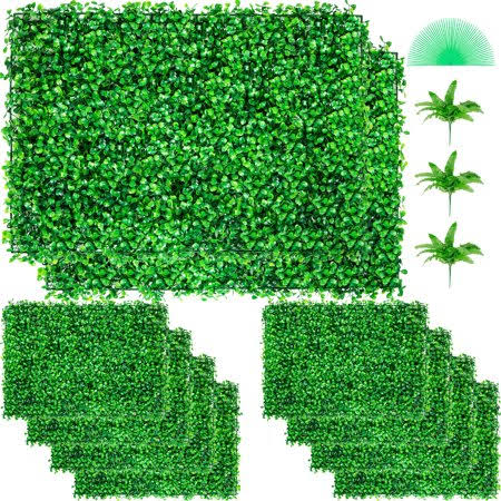 Vevor 10pcs 24 inchx16 inch Artificial Boxwood Panels,Boxwood Hedge Wall Panels,Artificial Grass Backdrop Wall 1.6 inch,Privacy  QOM4_W1BOM96