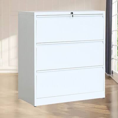 3-Drawer Vertical Filing Cabinet Inbox Zero Color: White BIT5_M2ASY32