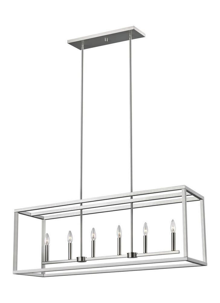 6 Light Island Pendant Brushed Nickel Finish - Bailey Street Home - 73-Bel-2893496, Silver UBG1_R5YUU63