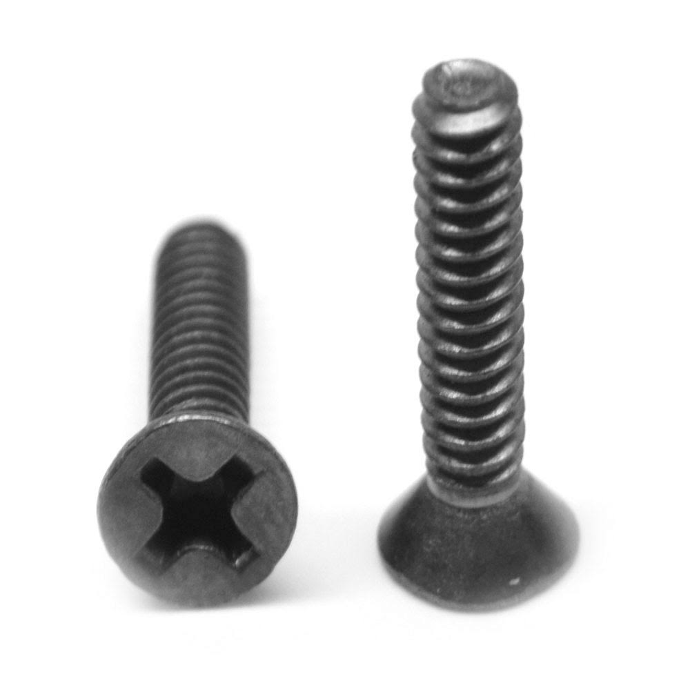 1/4-20 x 3/4 Coarse Thread Machine Screw Phillips Flat Head Low Carbon Steel Black Zinc Plated ZKA8_S1ZJH92