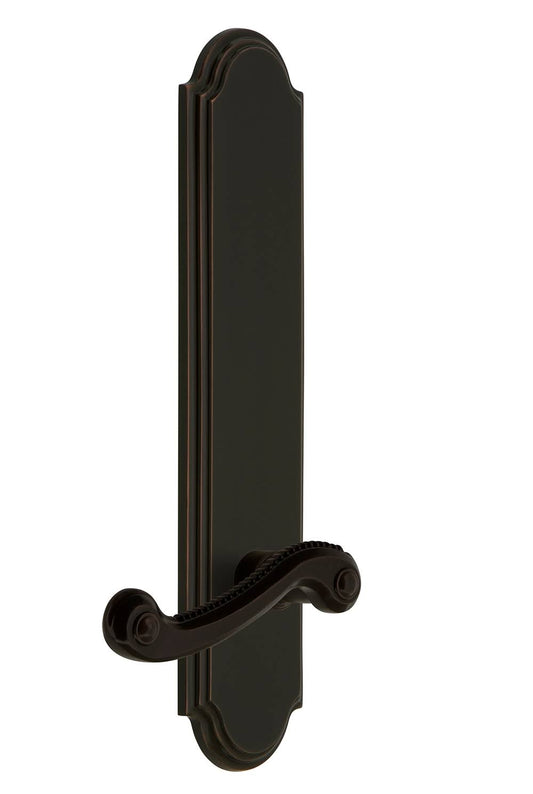 Grandeur Arc Tall Plate Privacy Newport Lever in Timeless Bronze HAG4_L0VGV07