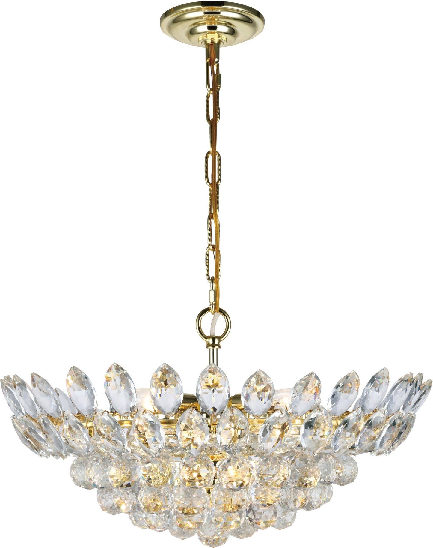 Elegant Lighting Vesper 10 Light Gold Chandelier Clear Royal Cut Crystal (3002D20G/RC) PCM4_B0RVL56