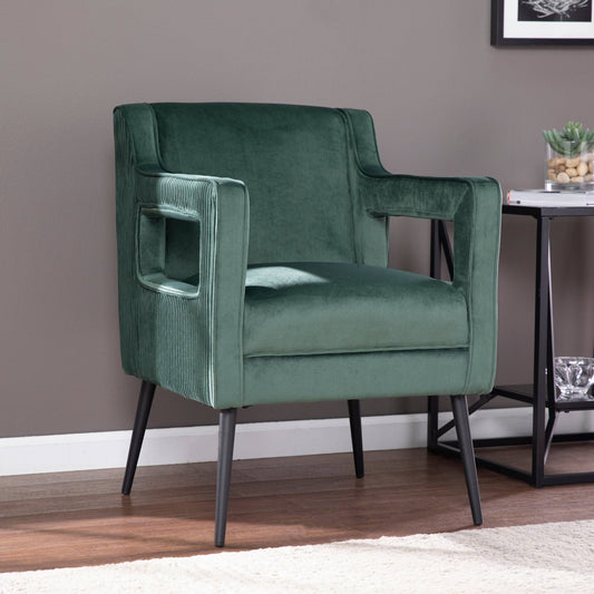 Silver Orchid Martell Contemporary Green Fabric Accent Chair - Green/Black MON2_U7OJU50