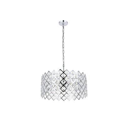 Leia 5 - Light Unique Drum Chandelier with Crystal Willa Arlo Interiors Finish: Chrome ZOY7_H3JVS91