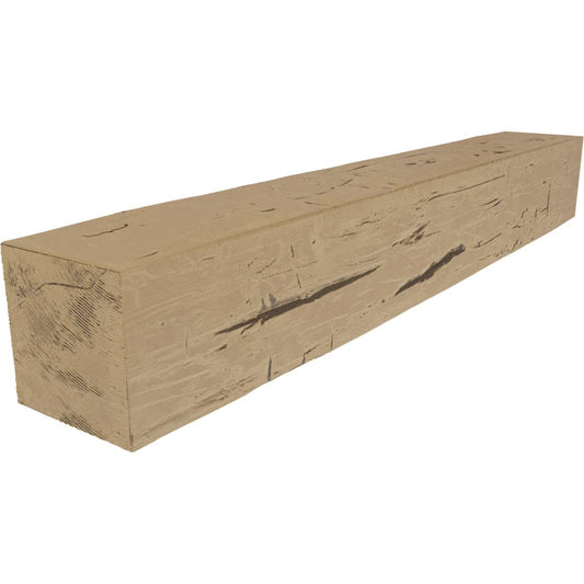 Ekena Millwork MANUHH06X10X60PP 6x22H x 10x22D x 60x22W Hand Hewn Faux Wood Fireplace Mantel, Natural Pine SWJ1_C8GBP65