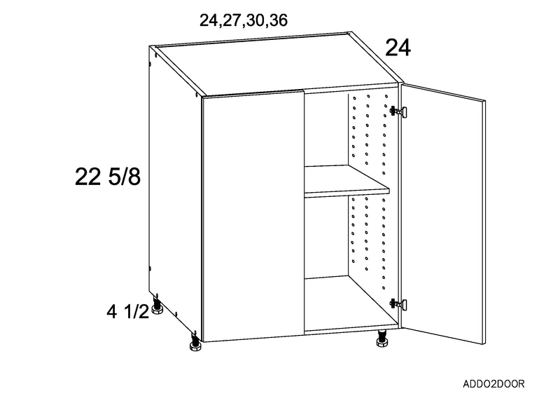 Wilora Paloma Cortina Conch Shell 30x22 x 27.13x22 x 24x22 Desk 2 Doors Base Cabinet | Engineered Wood RCS-DDO30 DTX5_O5JCF35