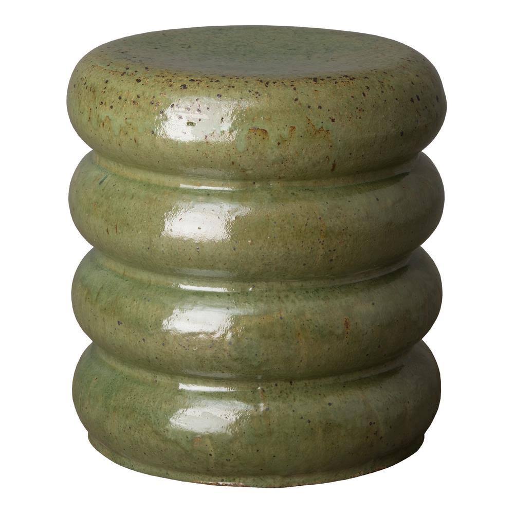 Emissary Torus Moss Green Round Ceramic Garden Stool ACX5_V1TZP42