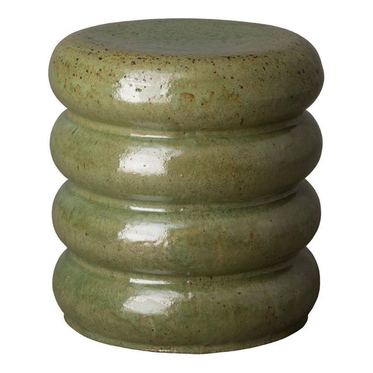 Emissary Torus Moss Green Round Ceramic Garden Stool ACX5_V1TZP42