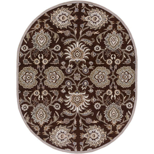 Art of Knot Cambrai Area Rug, Size: 8& x 10& Oval, Brown IRD3_O8TJN92