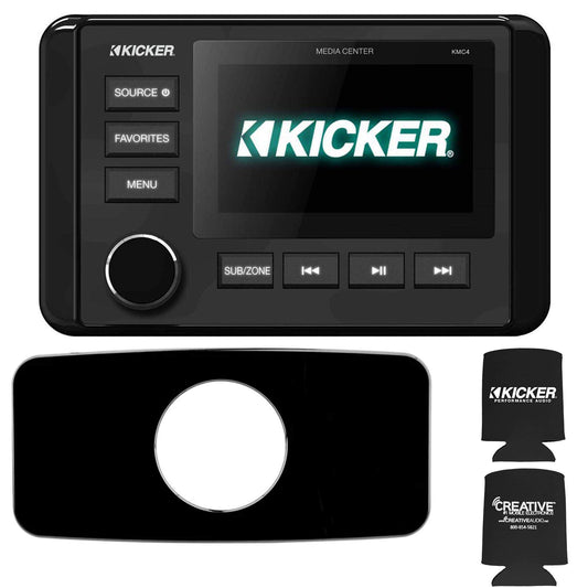 Kicker Kmc4 Waterproof Radio with Stinger Marine Seadash3B Universal Marine 3x22 Radio Dash Kit - Black DPN7_K4OLQ06