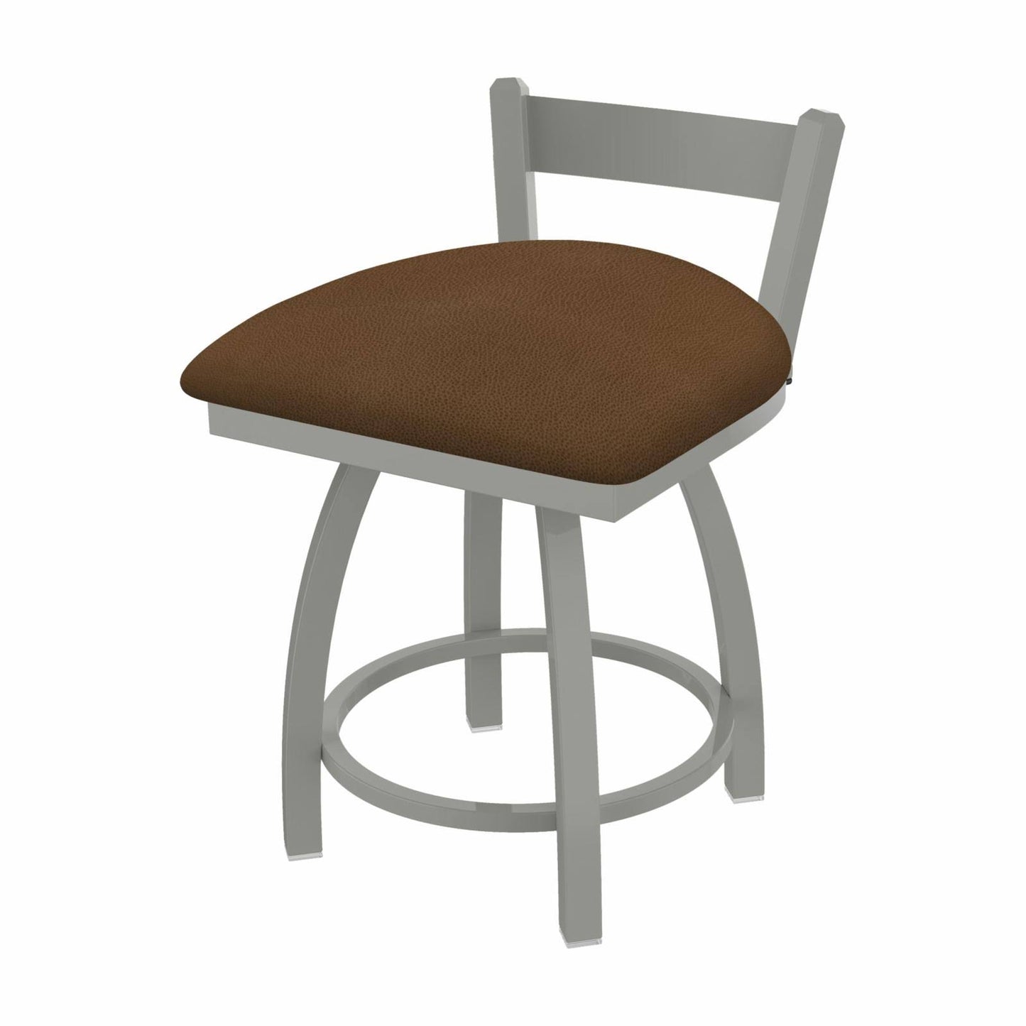 Holland Bar Stool 821 Catalina 18x22 Low Back Swivel Vanity Stool with Anodized Nickel Finish and Rein Thatch Seat PBL2_E6FAT91