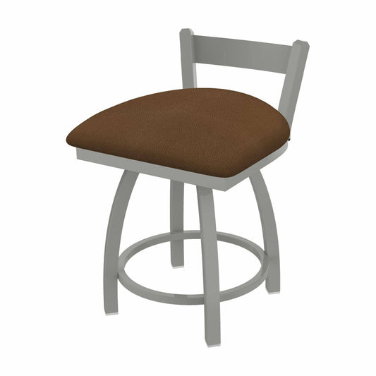 Holland Bar Stool 821 Catalina 18x22 Low Back Swivel Vanity Stool with Anodized Nickel Finish and Rein Thatch Seat PBL2_E6FAT91