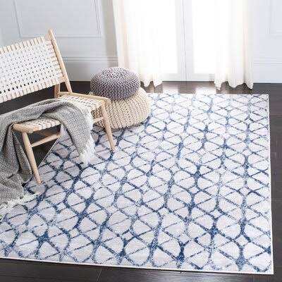 Amadi Geometric Grey/Navy Area Rug Gold Flamingo Rug Size: Rectangle 9& x 12& BQC8_K2OEB48