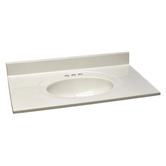 Design House 551184 Cultured Marble Vanity Top 49 inch, White FAH2_M2IAW08