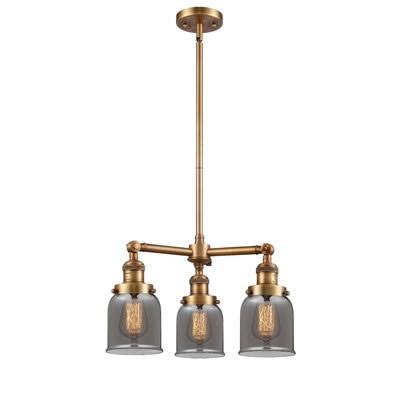 Adalbert 3 - Light Shaded Classic Chandelier 17 Stories Finish: Brushed Brass, Shade Color: Plated Smoked, Bulb Type: 3.5 Watt V PYV1_Y0NHZ39