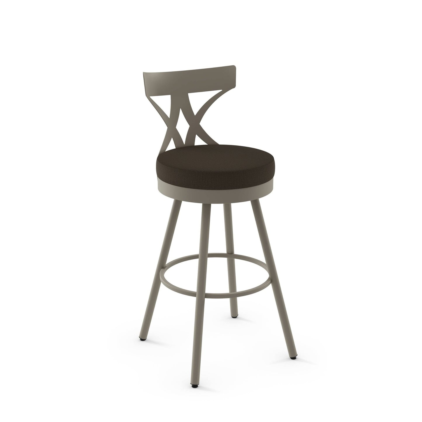 Amisco Mapleton 30 in. Swivel Bar Stool Dark Brown Gray Polyester HDC1_V1DKO43