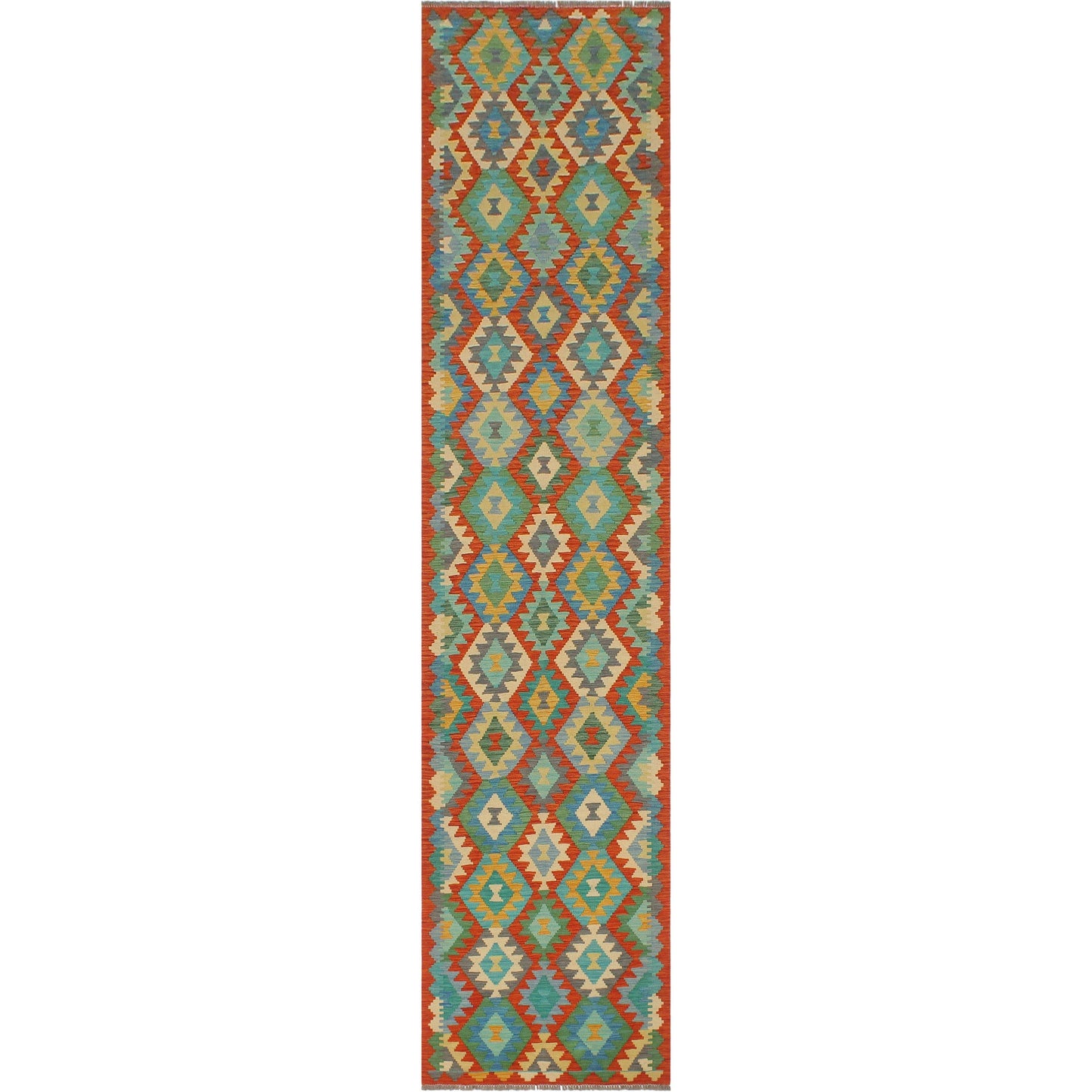 Geometric Kilim Candace Rust Blue Hand Woven Area Rugs KFU5_Q6WBA17