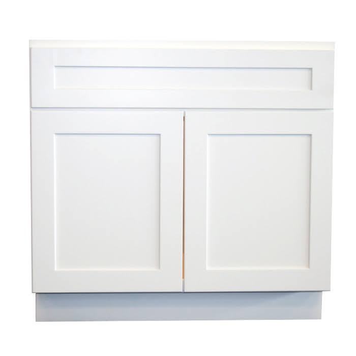 Craftline Ready to Assemble Shaker White Cabinetry - Base - Sink Base Cabinet - 30 inch x 24 inch x 34-1/2 inch by BuyMBS.com UWR6_U8BFK76