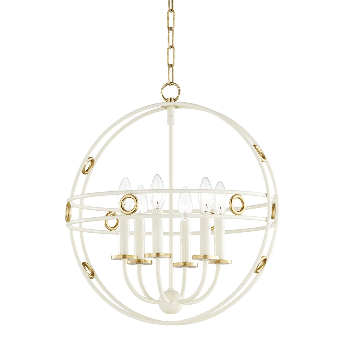 Mitzi Jade 6-Light Small Pendant Gold Leaf  Cream H236706 ZGM5_X1YQU98