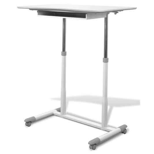 Pemberly Row Height Adjustable Steel Base Sit/Stand Desk in White LIE4_V1SHP56